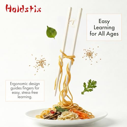Reusable Beginner Chopsticks for Adults - 4 Pcs with Helper Design