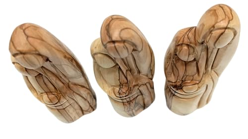 Olive Wood Nativity Set Holy Family Hand Carved Christian Christmas Decor Small Manger Scene