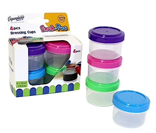 Leakproof Mini Condiment Cups 4-Pack – 1.18 oz BPA-Free Containers