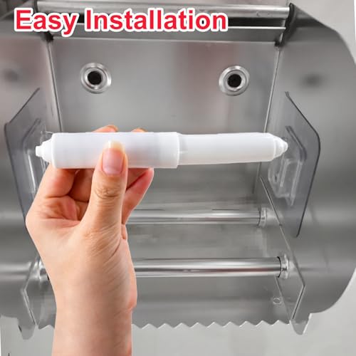 Universal Toilet Paper Holder Replacement Rod - 3 Pack, White Plastic