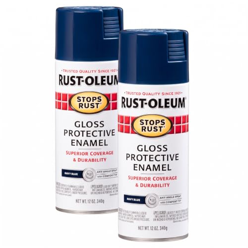 Rust-Oleum Stops Rust Gloss Navy Spray Paint - 12 oz Pack of 2