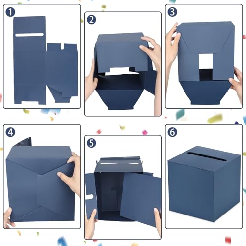 Navy Blue Card Box for Weddings & Events - 9.8" x 9.8"