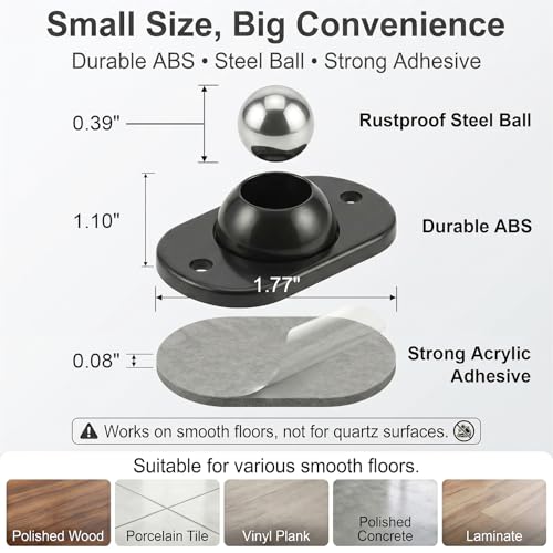 Zerobe Self-Adhesive Mini Caster Wheels, 360° Swivel Appliance Rollers, 8-Pack