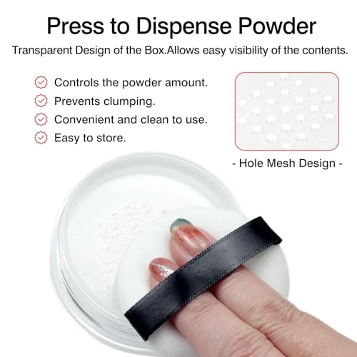 Zoolinn 10g Refillable Loose Powder Container with Sifter and Puff