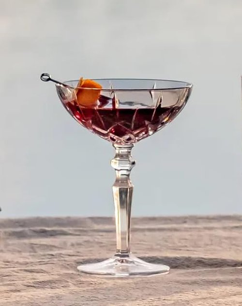 HISTORY COMPANY Chez Paree 1933 Nightclub-Inspired Chicago Cocktail Coupe Glass – 2-Piece Set for Craft Cocktails (Gift Box Collection)