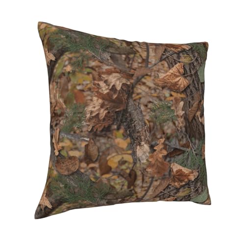 Forest Camouflage Plush Throw Pillow Cover - Style 17