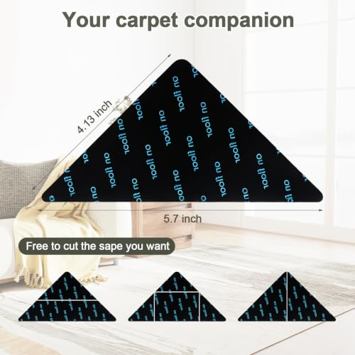 12 Pcs Non-Slip Rug Grip Pads for Hardwood & Tile Floors