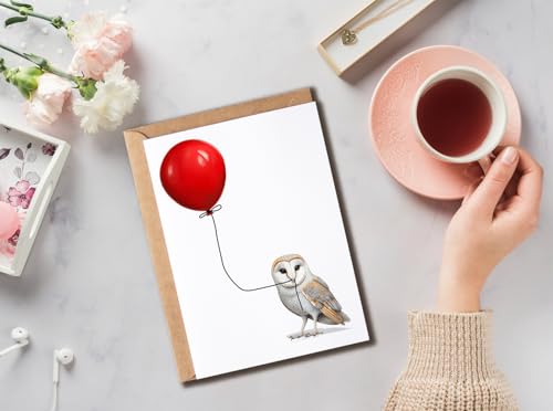 Cute Barn Owl Birthday Card - 5x7 Greeting Card for Bird Lovers