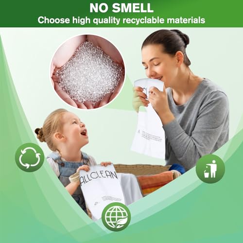 ALLCLEAN 4 Gallon Small Trash Bags, Drawstring Garbage Can Liners - White
