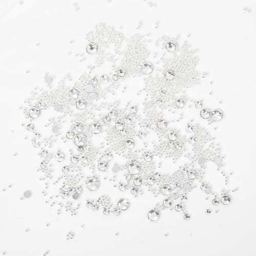 HNUIX 3D Glass Crystal Nail Art Rhinestones Kit with Flatback Gems and Beads