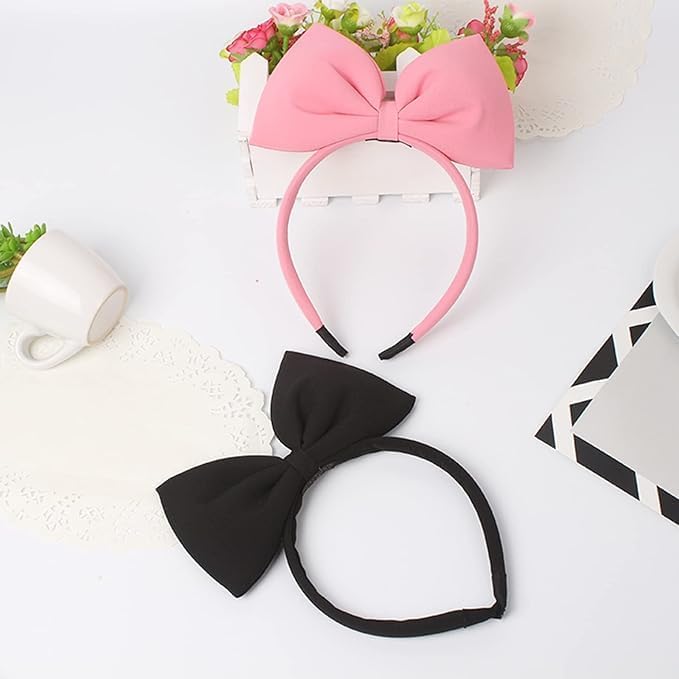 Pink Halloween Bow Headband Bowknot Hair Hoop for Party Decorations