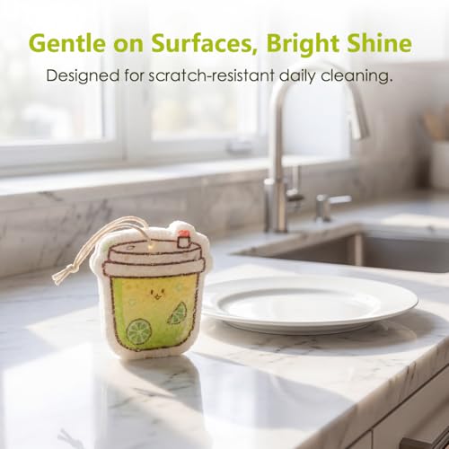 QNZLIGHT 8-Pack Non-Scratch Kitchen Sponges with Hanging Rope - Safe for Non-Stick Pans & Glassware
