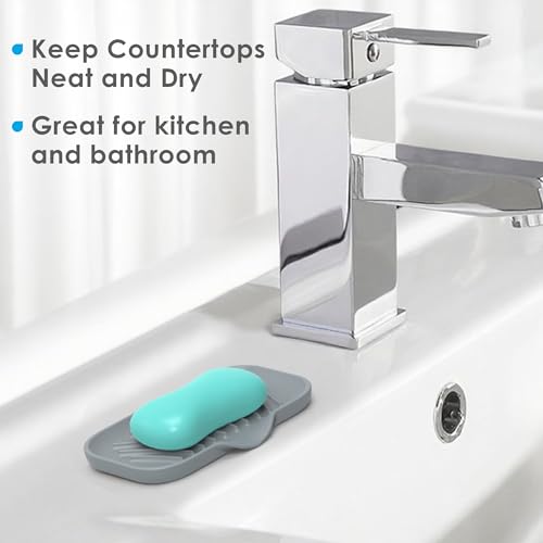 Jalopink 2 Pack Self-Draining Soap Holder - Gray Pink