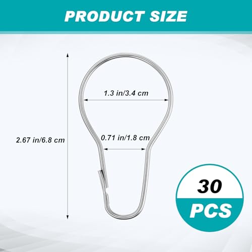 Gisafai 30 Pcs Stainless Steel Shower Curtain Hooks - Rust Proof & Versatile