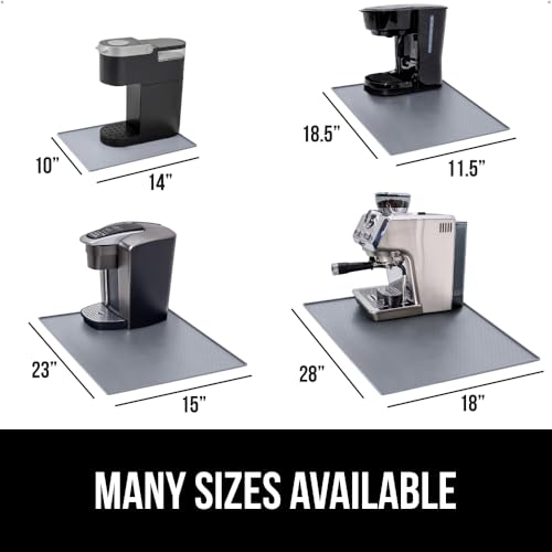 GORILLA GRIP Silicone Coffee Mat, 10x14 Inch Espresso Bar Spill Mat, Gray