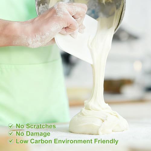Dough Scraper Set - Flexible Plastic Bowl & Pizza Cutter Tools