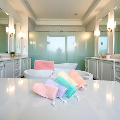 Exfoliating Mesh Soap Pouch 6 Pack Foaming Net Soap Saver Bags