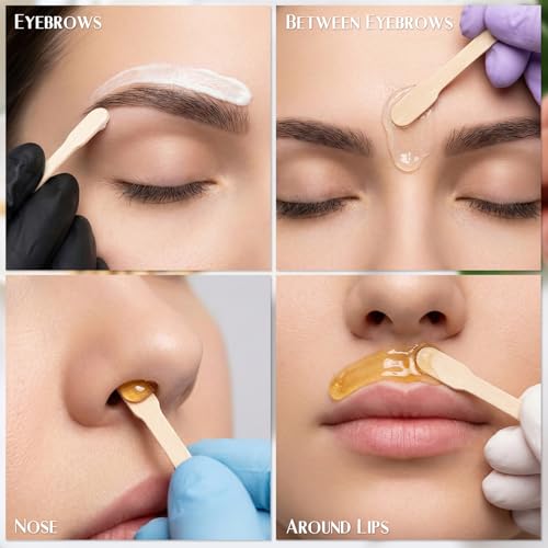 RAQEHO 200Pcs Eyebrow Wax Sticks Small Wooden Wax Applicator for Brows and Lips