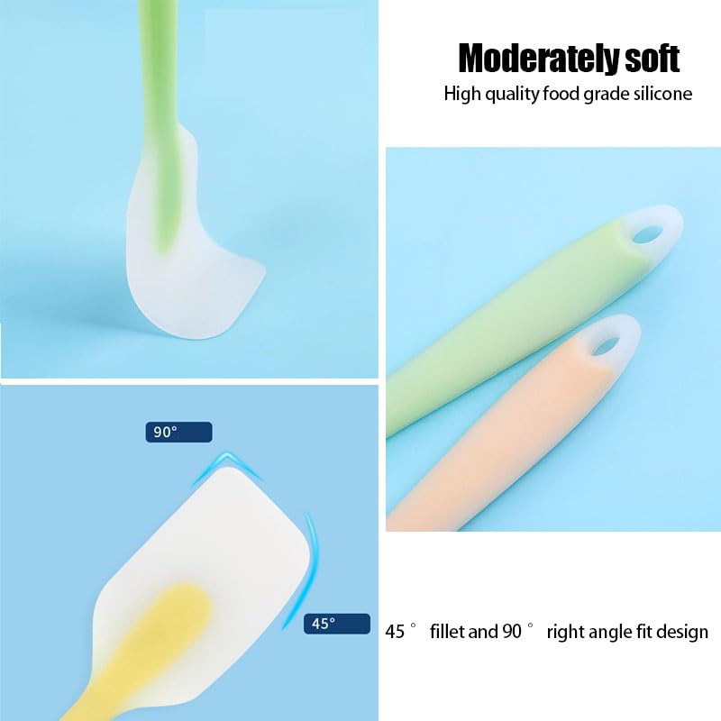 LEKAYIHU 3 Pcs Heat-Resistant Silicone Spatula Set - 8.2 Inch Non-Stick Baking Tool