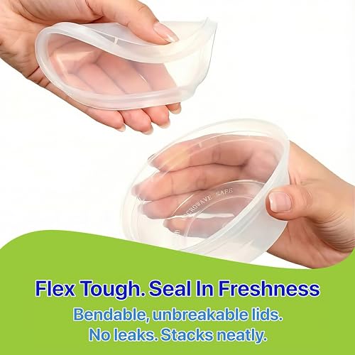 8 oz BPA-Free Plastic Food Storage Containers - 10 Set, Leakproof & Stackable