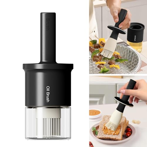 YARRAMATE 300ml Oil Dispenser with Brush - BPA-Free Glass & Silicone