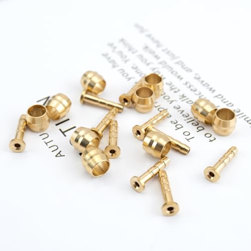 10 Set Bicycle Olives and Barbs Insert Brass Connecting Insert Hydraulic Disc Brake Hose Olive Connector Component Insert Replacement Compatible with Brake Hose (BH59)