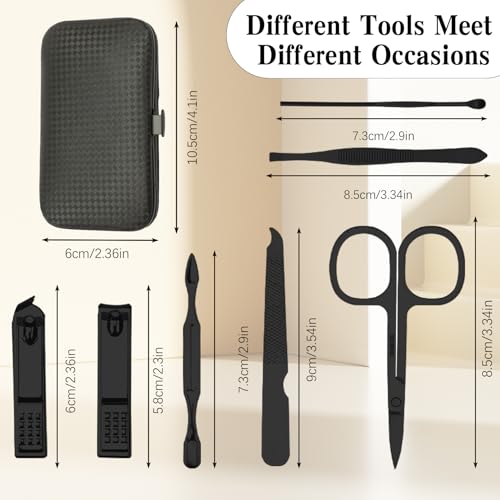 7-Piece Stainless Steel Manicure and Pedicure Kit Travel Nail Clipper Set