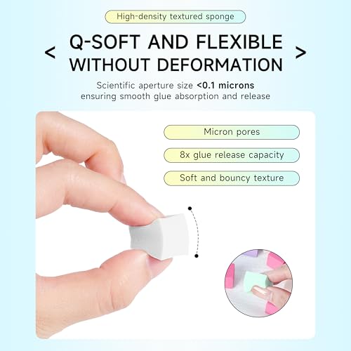 AIJIMEI 100Pcs Nail Sponges for Ombre with Grabbing Pen Manicure Tool Kit