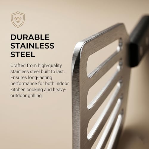 Stainless Steel Fish Spatula - Flexible Slotted Turner for Cooking
