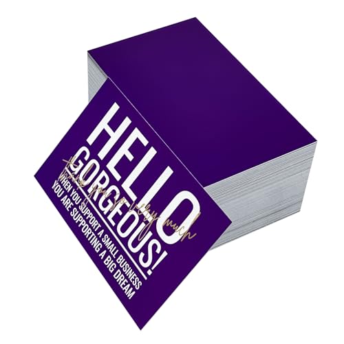 100 Pack Thank You Cards - Hello Gorgeous Design - 3.5" x 2"