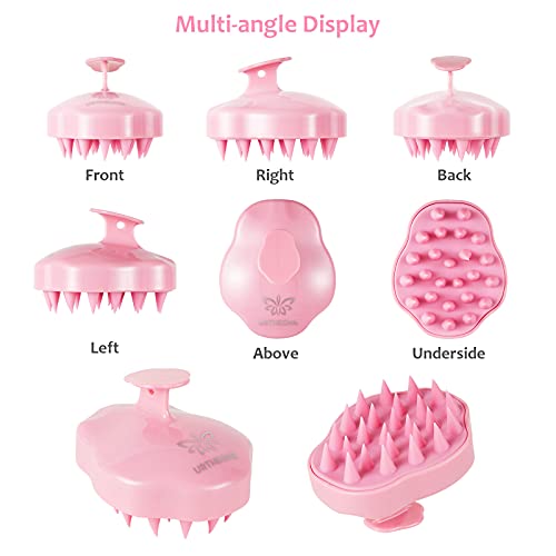 URTHEONE Silicone Hair Scalp Massager and Shampoo Brush in Pink