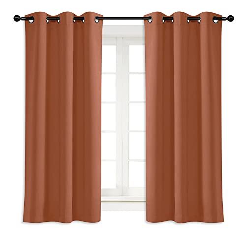 NICETOWN Burnt Orange Blackout Curtain Panel, 42x45 Inches
