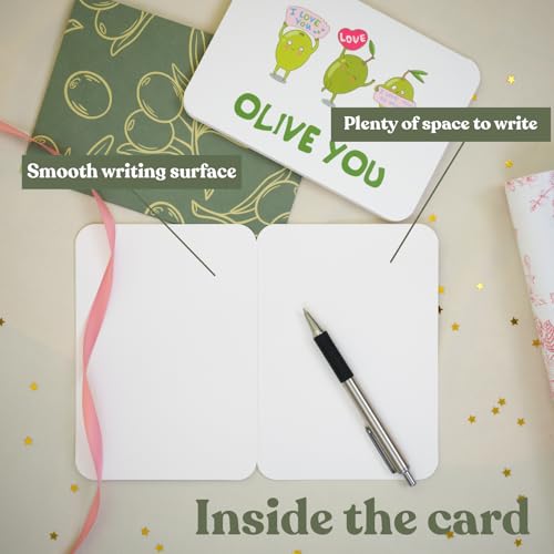 Olive You Punny Greeting Card with Envelope - Funny Romantic Card