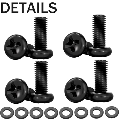 M4 12mm TV/Monitor Wall Mount Screws - VESA Compatible Pack of 8