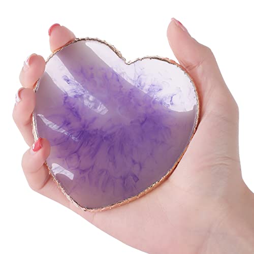 Sibba Resin Nail Art Palette Heart Shape Color Mixing Plate Purple