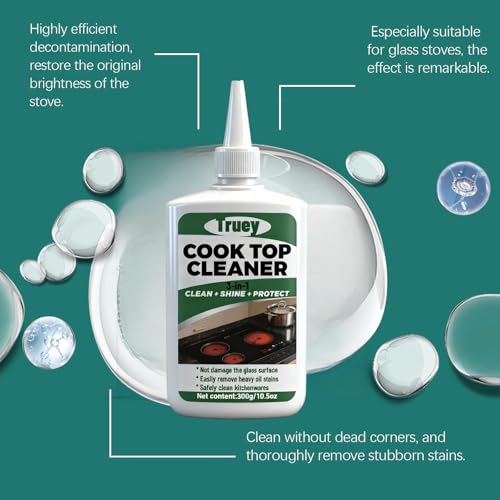 Truey 3-in-1 Glass Cooktop Cleaner - Non-Abrasive Stove Top Polish