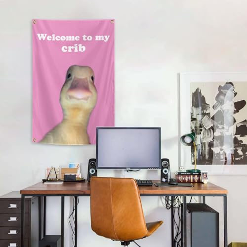 Funny Duck Flag Tapestry 2x3 FT - Durable Wall Decor for Men’s Cave