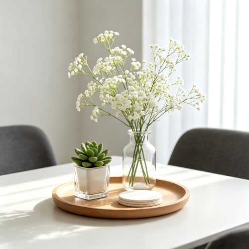 9 Pack Artificial Baby’s Breath Flowers, 20.5" White Faux Gypsophila Stems