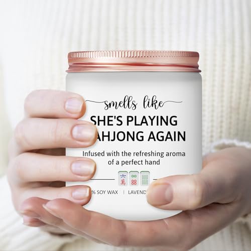 Lavender Scented Candle - Mahjong Themed Gift for Players