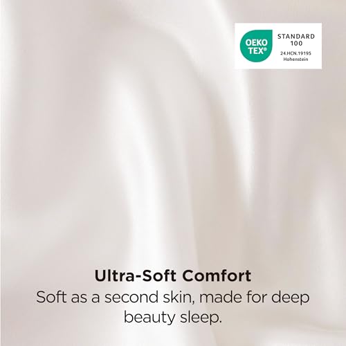 Bedsure Satin Pillowcase Set of 2 - Silky Ivory 20" x 26"