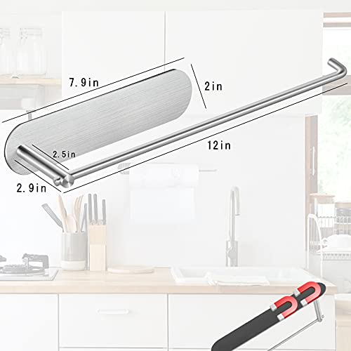 Yoniccal 11.8 Inch Silver Magnetic Steel Paper Towel Holder for Fridge & Kitchen