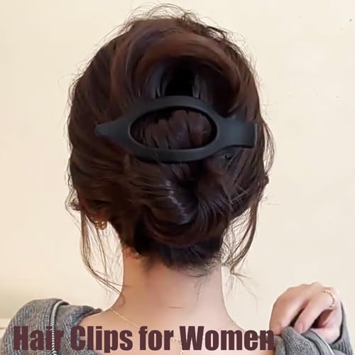 HXOGD Large Flat Matte Hair Claw Clip 4.1 Inch Coffee