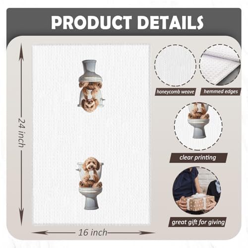 Fyecoluo Poodle Dog Hand Towel - Decorative 16x24 Inch Bathroom Towel (Color-B)