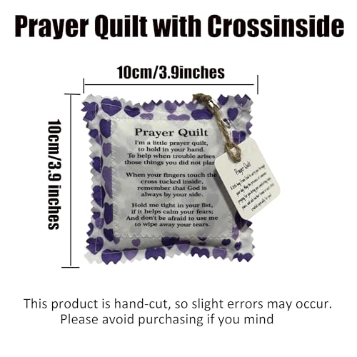 Mini Prayer Quilt with Hidden Cross - Pocket Sized Christian Comfort Gift