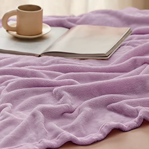 Bedsure Twin XL Fleece Blanket - Lightweight Soft Bedding, Light Purple