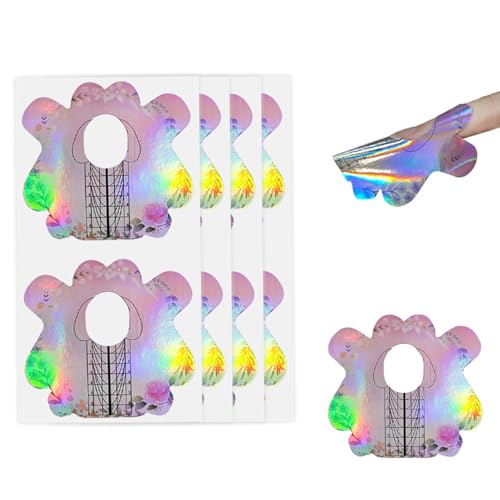 100PCS Laser Pink Acrylic Nail Extension Forms Self-Adhesive Poly Gel Guide Stickers