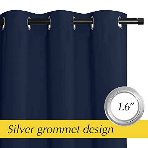 NICETOWN Navy Blue Blackout Curtains for Doorway, 42x95