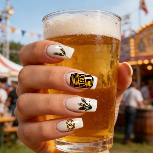 PH PandaHall 3pcs Beer Nail Stamping Plates Stainless Steel Templates