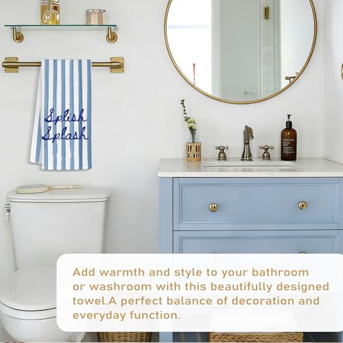 Coastal Bathroom Hand Towels - 16x24 Inch Waffle Weave, Set of 9