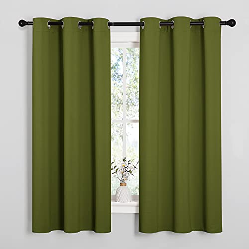 NICETOWN Olive Green Blackout Curtains - 2 Panels, 29x40 Inches